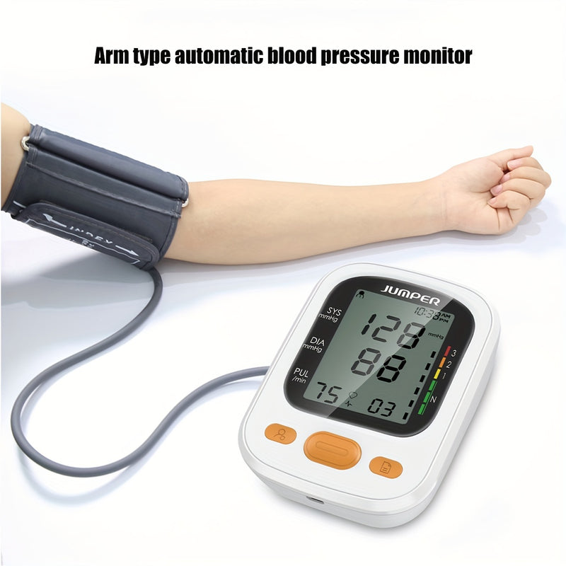 Automatic Blood Pressure Monitor, Automatic Upper Arm Machine, And PreciseAdjustable Digital Blood Pressure Cuff Kit With Large Backlit Display Screen For HomeUse, 99 Reading Memory For 2 Users