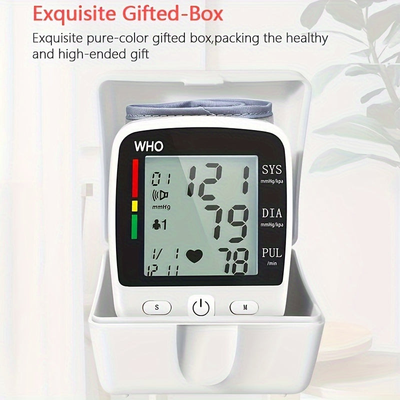 CHANGKUN Premium Wrist Blood Pressure Monitor, USB Rechargeable Automatic BP Wristband Digital Portable Adjustable Blood Pressure Monitoring, Voice Broadcast Heartbeat Reminder Large LCD Display
