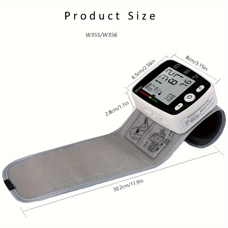 CHANGKUN Premium Wrist Blood Pressure Monitor, USB Rechargeable Automatic BP Wristband Digital Portable Adjustable Blood Pressure Monitoring, Voice Broadcast Heartbeat Reminder Large LCD Display