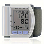 Automatic Digital Wrist Blood Pressure Monitor with Large LCD Display and Adjustable Cuff - Suitable for Adult Use, Battery Operated, 36V or Below, No Batteries Included