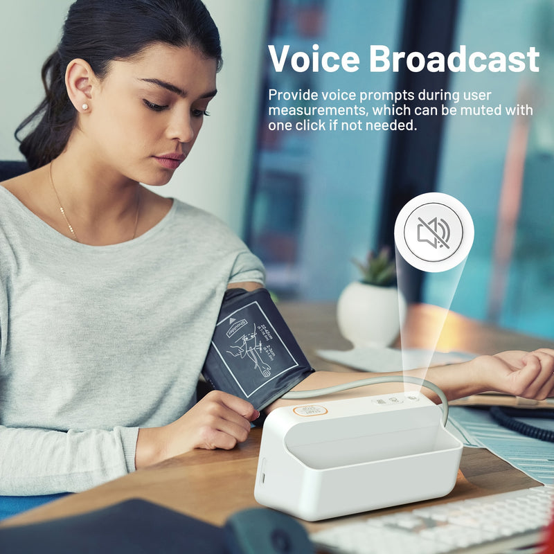 Oklar Blood Pressure Monitor BP Monitor LED Display Blood Pressure Cuff Machine Voice Broadcasting Digital Blood Pressure Monitor Includes Charging Cord