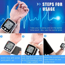 Wrist Blood Pressure Monitor Digital BP Monitor Rechargeable BP Machine With 2x99 Readings Memory Large LCD Display Voice Broadcast Portable Carrying