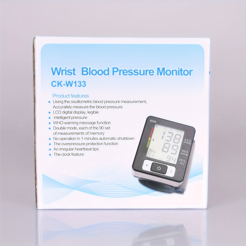 CHANG KUN Premium Wrist Blood Pressure Monitor With Pulse Heart Rate, Blood Pressure Machine With Large LCD Display - Digital Automatic Blood Pressure Wrist Cuff And Carrying Case Included, Health Monitoring For Adult And Old