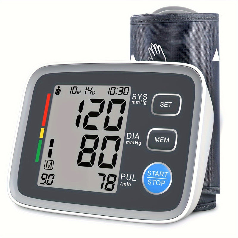 1pc Home Blood Pressure Monitor, Automatic Upper Arm Cuff Digital Blood Pressure Machine With BP Cuff With 8.7-17 Inch Blood Pressure Cuff (Battery Not Included)