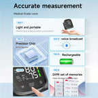 1pc Rechargeable LED Wrist Blood Pressure Monitor with Intelligent Voice Broadcast and Storage Box