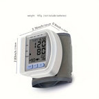 Automatic Digital Wrist Blood Pressure Monitor with Large LCD Display and Adjustable Cuff - Suitable for Adult Use, Battery Operated, 36V or Below, No Batteries Included