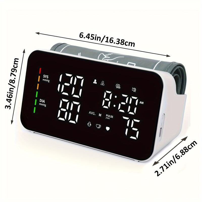 Oklar Blood Pressure Monitor BP Monitor LED Display Blood Pressure Cuff Machine Voice Broadcasting Digital Blood Pressure Monitor Includes Charging Cord