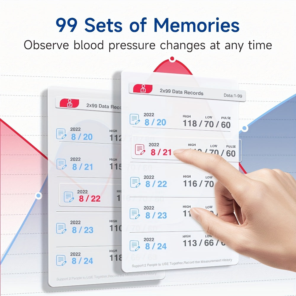 1pc Rechargeable LED Wrist Blood Pressure Monitor with Intelligent Voice Broadcast and Storage Box