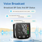 1pc Rechargeable LED Wrist Blood Pressure Monitor with Intelligent Voice Broadcast and Storage Box
