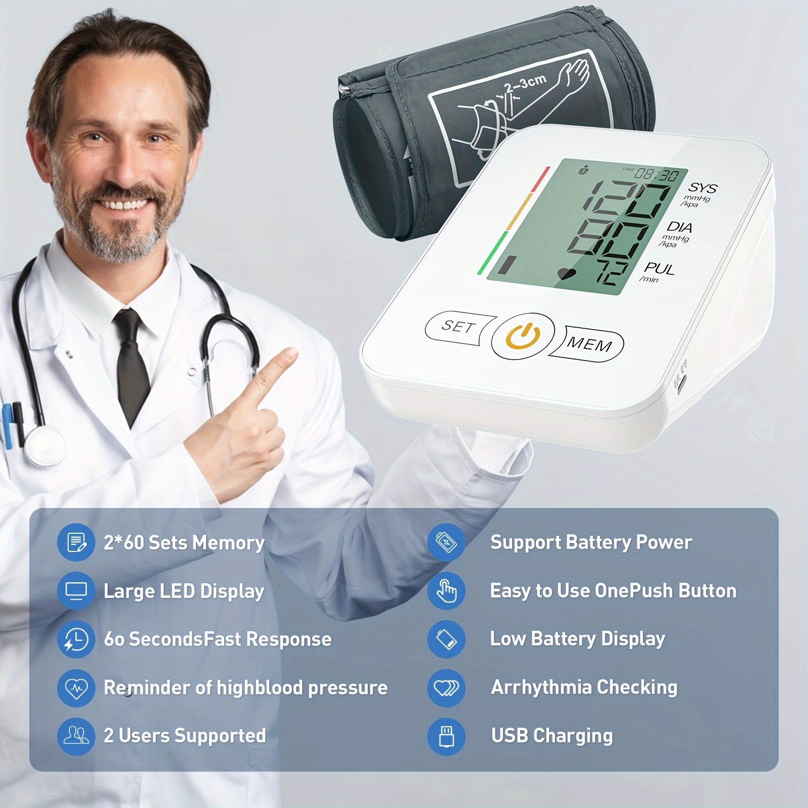 Arm Blood Pressure Monitor, Maguja Blood Pressure Machine, BP Monitor Automatic Upper Arm Digital With Blood Pressure Cuff For Home Use