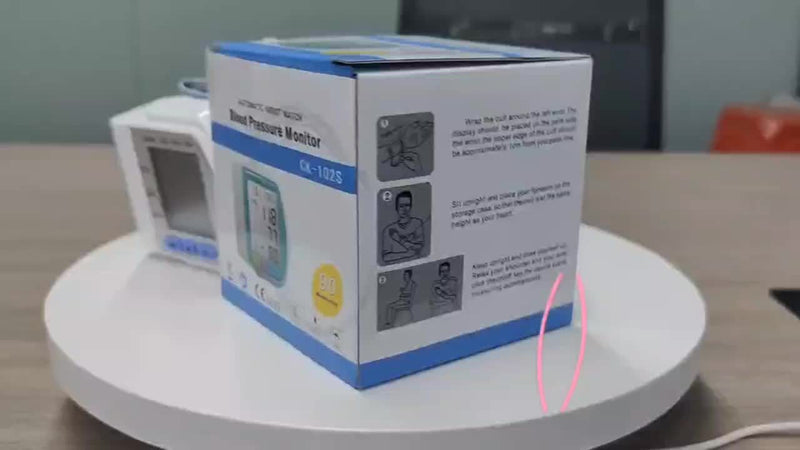 Automatic Blood Pressure Monitor Wrist Cuff with Large LCD Screen And Durable PP Storage Box - Adjustable Cuff, Pulse Rate Detection, Irregular Heartbeat Alert, Battery-Powered (Batteries Not Included), Safe for Adults, 36V O