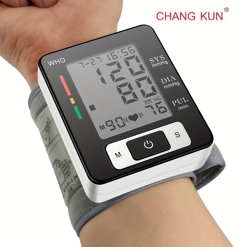 CHANG KUN Premium Wrist Blood Pressure Monitor With Pulse Heart Rate, Blood Pressure Machine With Large LCD Display - Digital Automatic Blood Pressure Wrist Cuff And Carrying Case Included, Health Monitoring For Adult And Old
