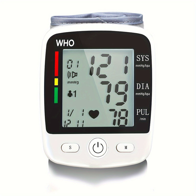 CHANGKUN Premium Wrist Blood Pressure Monitor, USB Rechargeable Automatic BP Wristband Digital Portable Adjustable Blood Pressure Monitoring, Voice Broadcast Heartbeat Reminder Large LCD Display