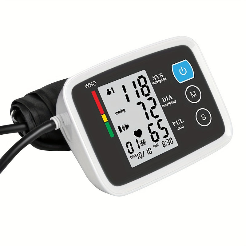 Automatic Upper Arm Blood Pressure Monitor for Adults with Arrhythmia Indicator, Large LED Display, Adjustable Cuff (8.7"-15.7"), Memory Function - Battery Operated (4xAAA Not Included) - CK-A155
