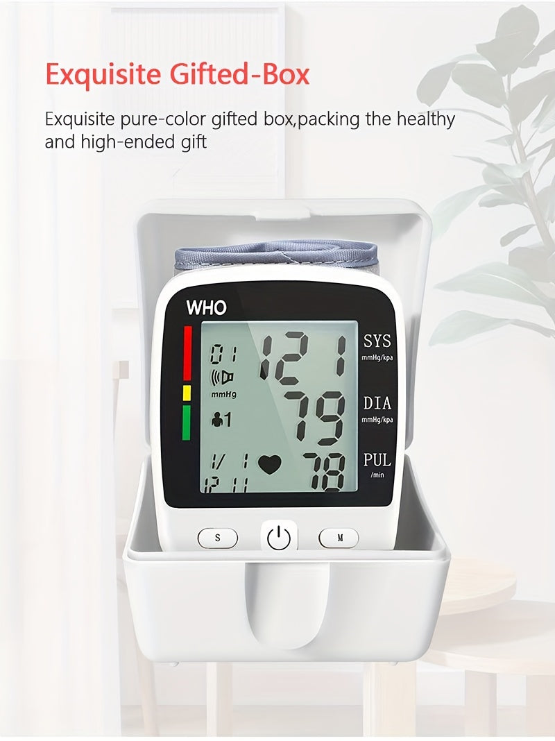 CHANGKUN Premium Wrist Blood Pressure Monitor, USB Rechargeable Automatic BP Wristband Digital Portable Adjustable Blood Pressure Monitoring, Voice Broadcast Heartbeat Reminder Large LCD Display