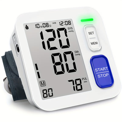 (Without Battery) Blood Pressure Monitor, Sphygmomanometer, Super Large Cuff Upper Arm, BP Cuff Automatic Upper Arm, With 8.66-16.54inch Wide Wide Cuff, 180 Sets Of Household Reading Memory, Indicator Light Prompt