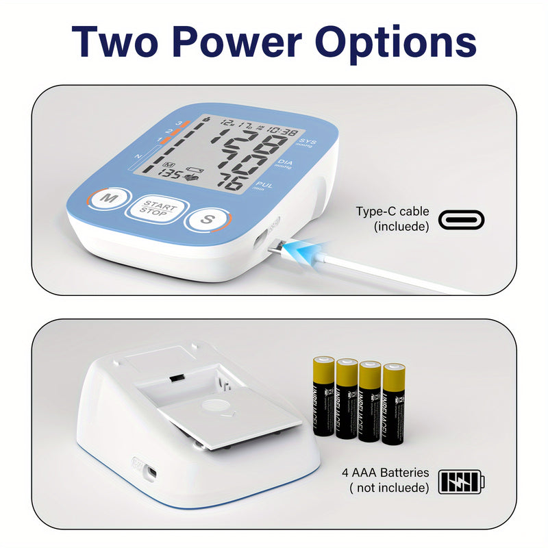 Blood Pressure Monitor For Home Use, Upper Arm Blood Pressure Monitors, BP Machine With 2x199 Reading Memory, Adjustable Arm Cuff 9"-16", Large Display With Light Storage Bag