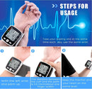 Wrist Blood Pressure Monitor Digital BP Monitor Rechargeable BP Machine With 2x99 Readings Memory Large LCD Display Voice Broadcast Portable Carrying