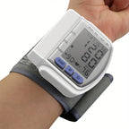 Automatic Digital Wrist Blood Pressure Monitor with Large LCD Display and Adjustable Cuff - Suitable for Adult Use, Battery Operated, 36V or Below, No Batteries Included