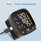 1pc Rechargeable LED Wrist Blood Pressure Monitor with Intelligent Voice Broadcast and Storage Box