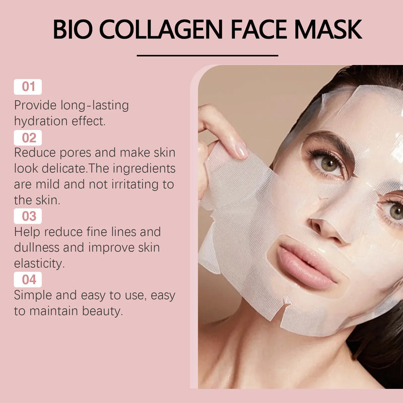 Bio-Collagen Real Deep Mask Hydrolyzed Collagen Soluble Rejuvenation Pore Shrinking  Brightening Refresh Moisturizing Sheet Mask