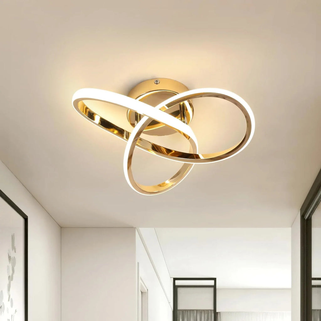 Modern LED Ceiling Light, Curved Design Ceiling Lamp for Bedroom, Living Room, Kitchen, Hallway