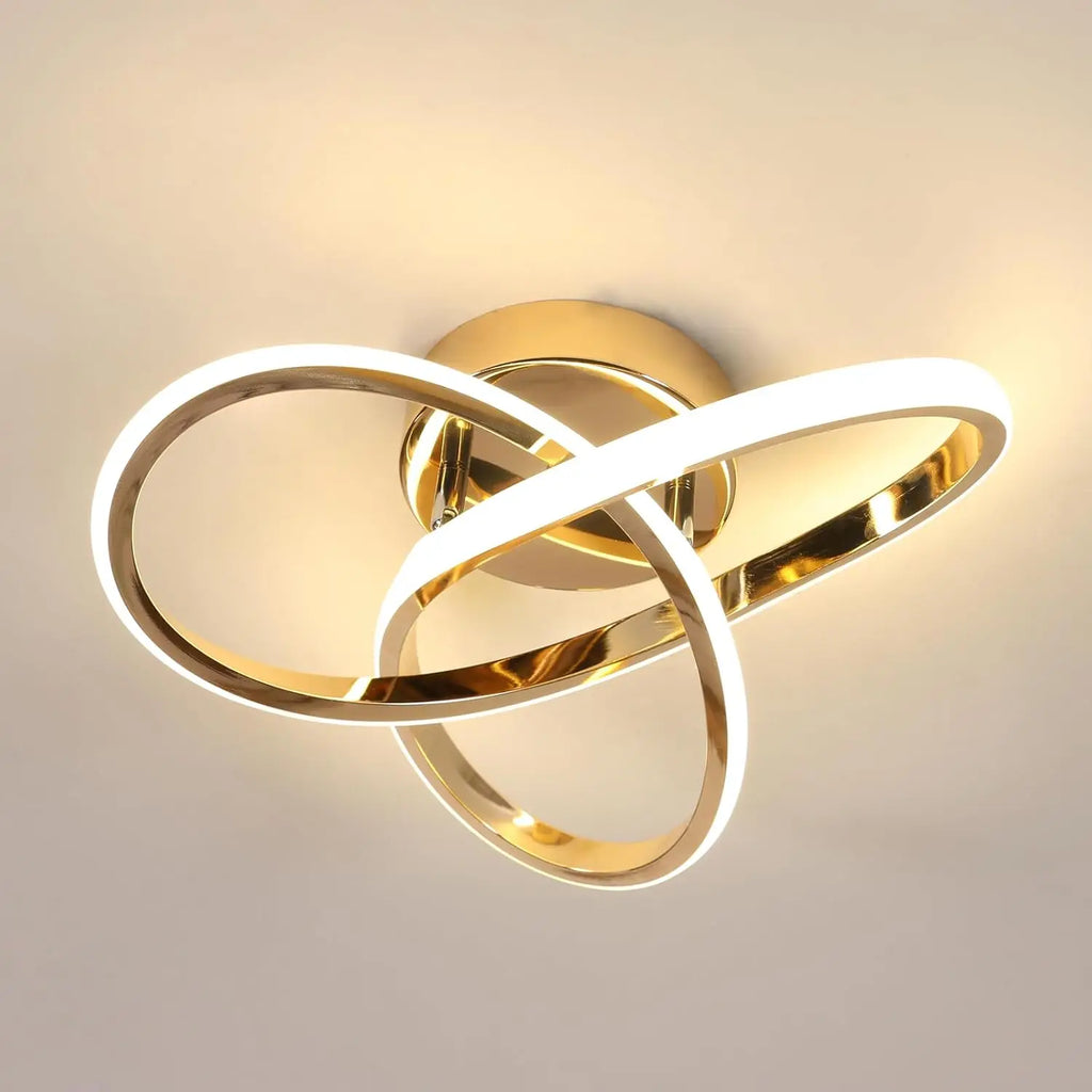 Modern LED Ceiling Light, Curved Design Ceiling Lamp for Bedroom, Living Room, Kitchen, Hallway