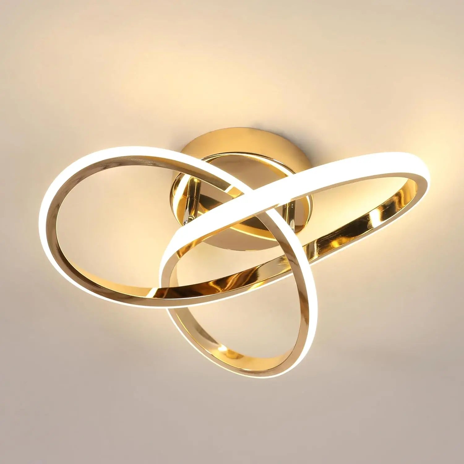 Modern LED Ceiling Light, Curved Design Ceiling Lamp for Bedroom, Living Room, Kitchen, Hallway