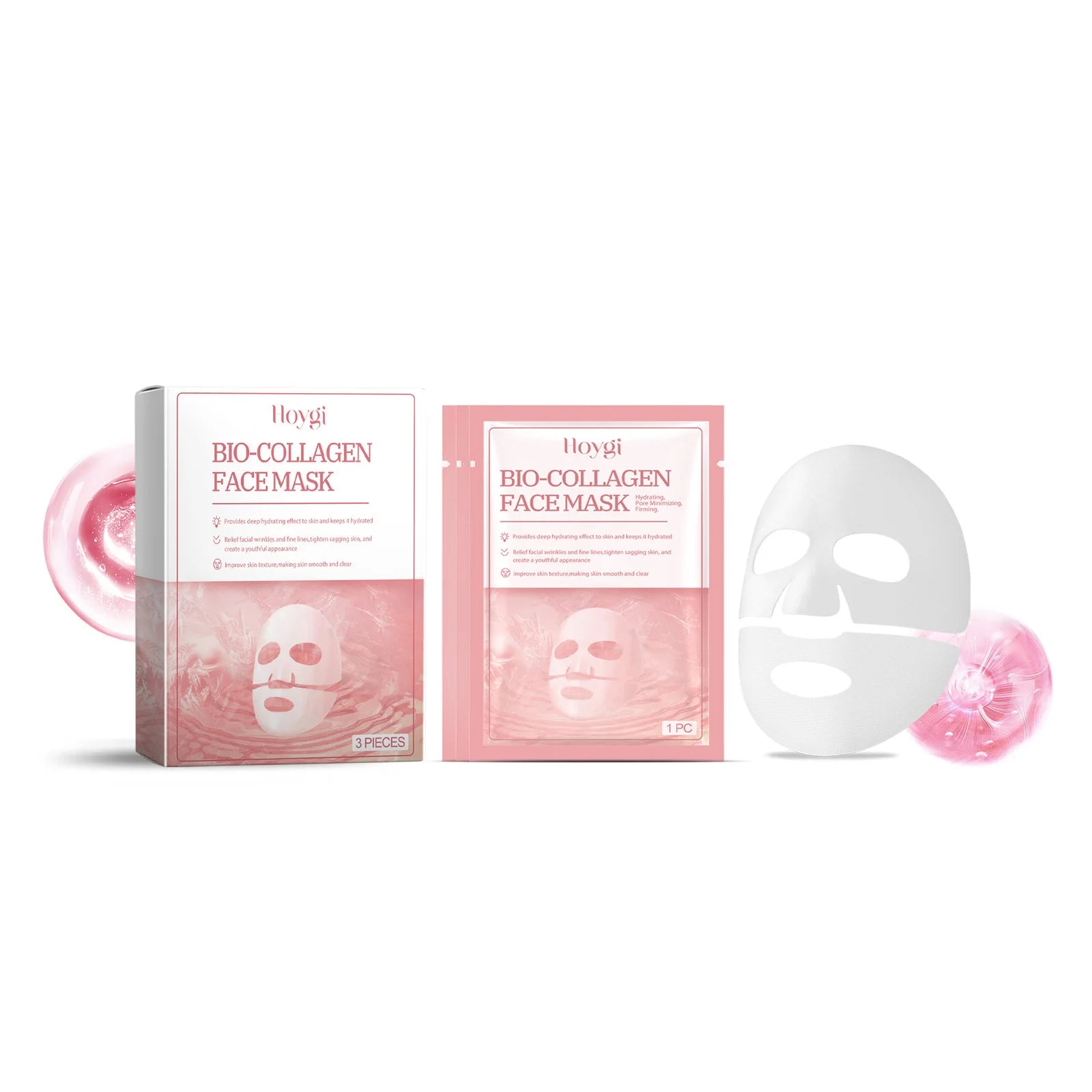 Bio-Collagen Real Deep Mask Hydrolyzed Collagen Soluble Rejuvenation Pore Shrinking  Brightening Refresh Moisturizing Sheet Mask