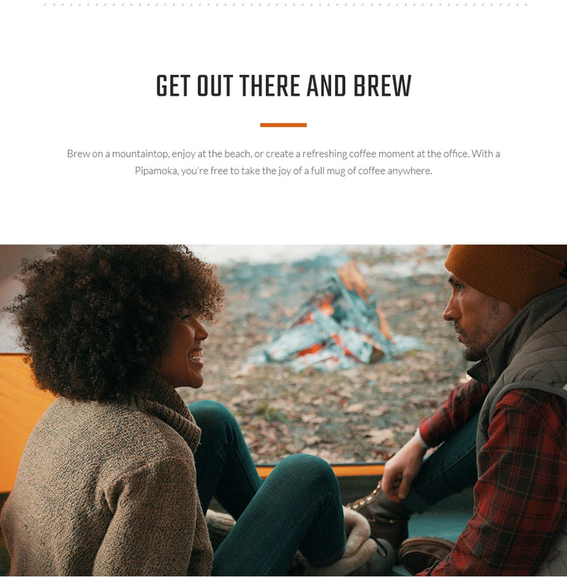 WACACO Pipamoka, All-in-one Vacuum Pressured Portable Coffee Maker, Insulated Travel Mug, Hand Powered and Pressure Brewer