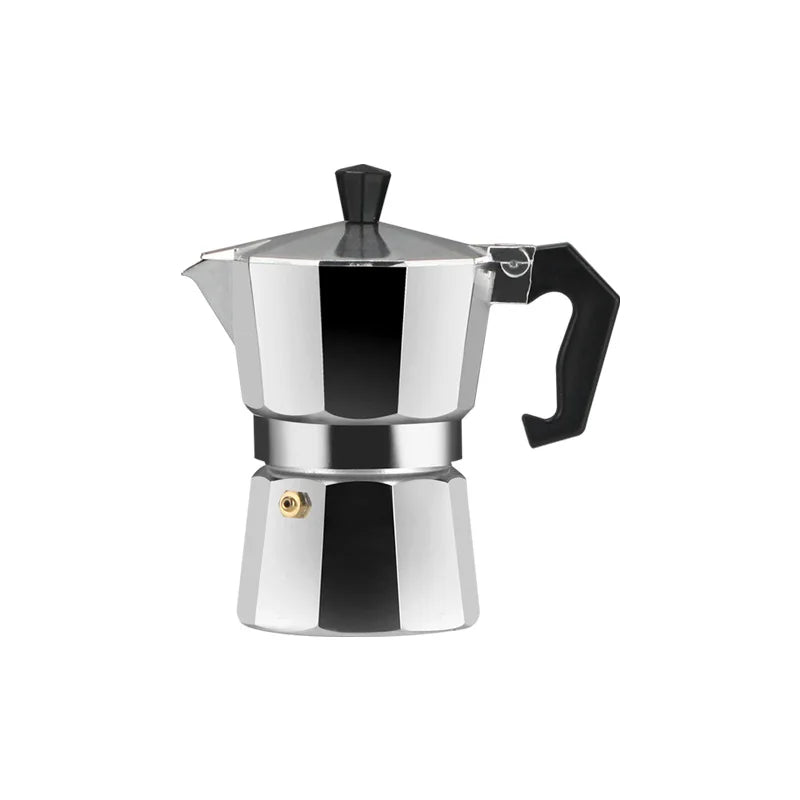 Coffee Maker Pot Aluminum Mocha Espresso Percolator Pot Coffee Kettle Cafetera Home Outdoor Stovetop Cafe Tools Sliver Red Black