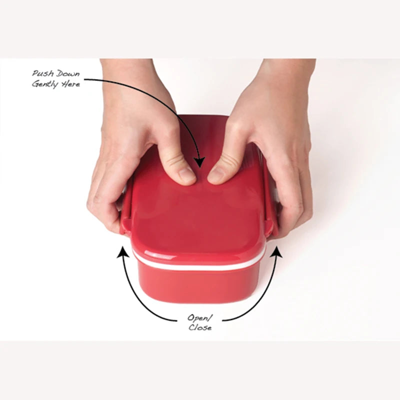 Japanese Bento Box Funny Lunch Box For Kids To School Double Layer Plastic Food Storage Container With Compartments BPA Free