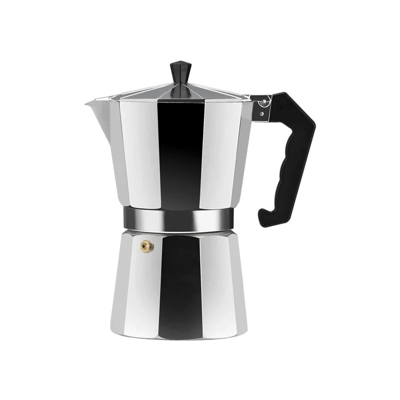 Coffee Maker Pot Aluminum Mocha Espresso Percolator Pot Coffee Kettle Cafetera Home Outdoor Stovetop Cafe Tools Sliver Red Black