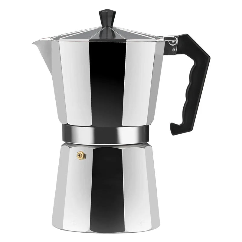 Coffee Maker Pot Aluminum Mocha Espresso Percolator Pot Coffee Kettle Cafetera Home Outdoor Stovetop Cafe Tools Sliver Red Black