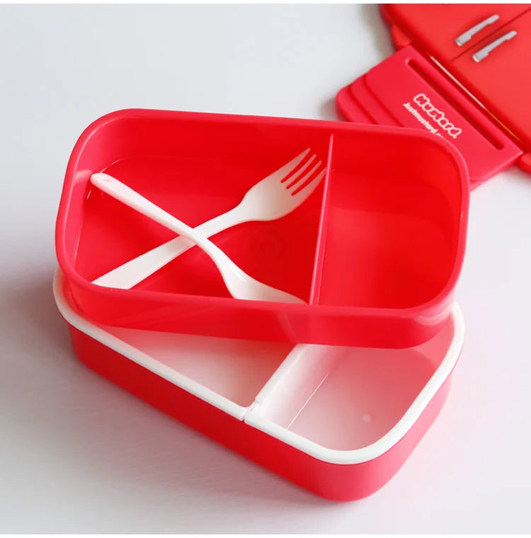 Japanese Bento Box Funny Lunch Box For Kids To School Double Layer Plastic Food Storage Container With Compartments BPA Free
