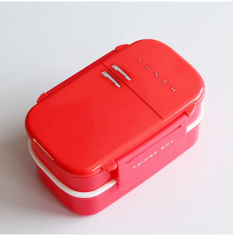 Japanese Bento Box Funny Lunch Box For Kids To School Double Layer Plastic Food Storage Container With Compartments BPA Free