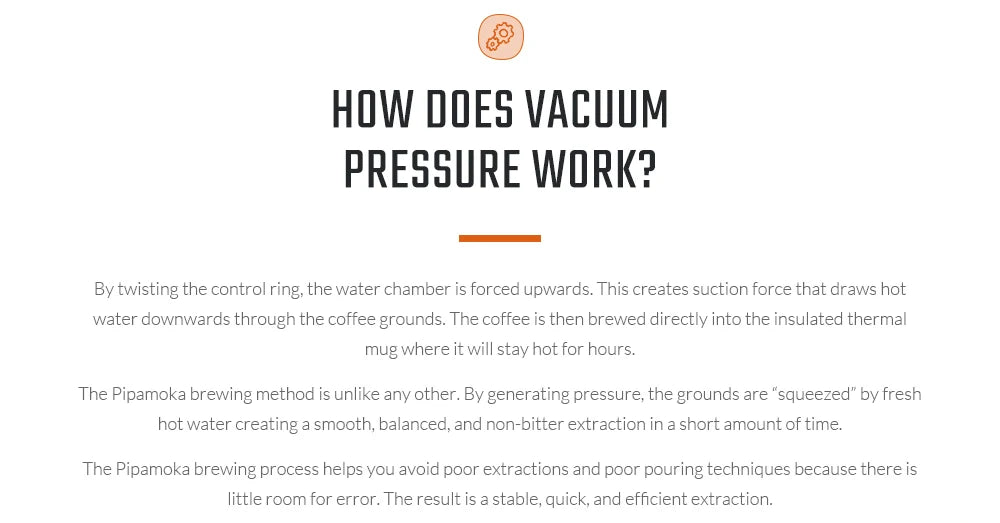 WACACO Pipamoka, All-in-one Vacuum Pressured Portable Coffee Maker, Insulated Travel Mug, Hand Powered and Pressure Brewer