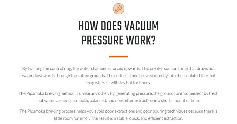 WACACO Pipamoka, All-in-one Vacuum Pressured Portable Coffee Maker, Insulated Travel Mug, Hand Powered and Pressure Brewer