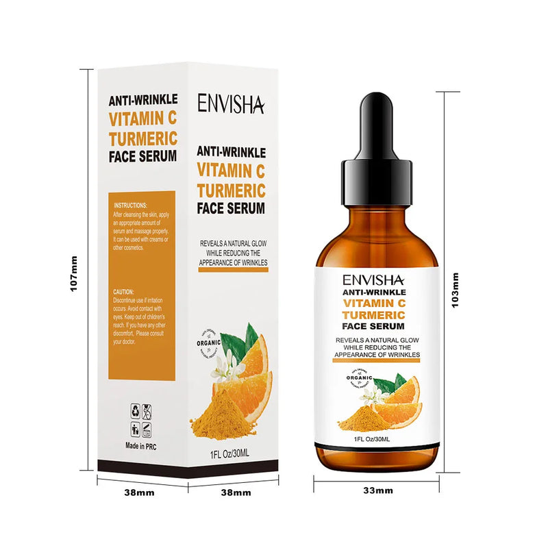 Vitamin C Turmeric Serum Facial Whitening Anti Aging Wrinkle Moisturizing Essence Face Korean Cosmetics Skin Care Shrink Pores