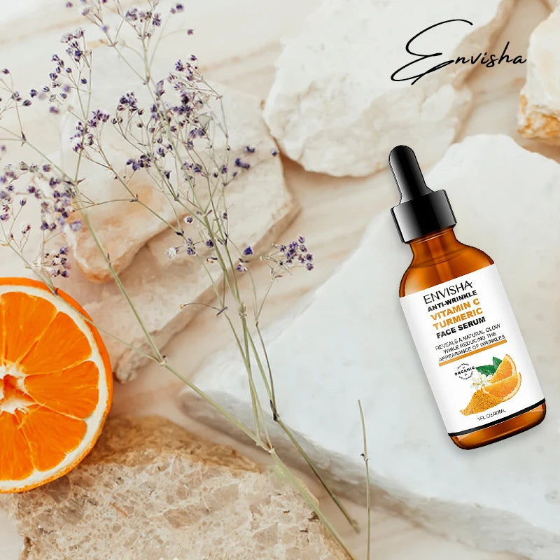 Vitamin C Turmeric Serum Facial Whitening Anti Aging Wrinkle Moisturizing Essence Face Korean Cosmetics Skin Care Shrink Pores