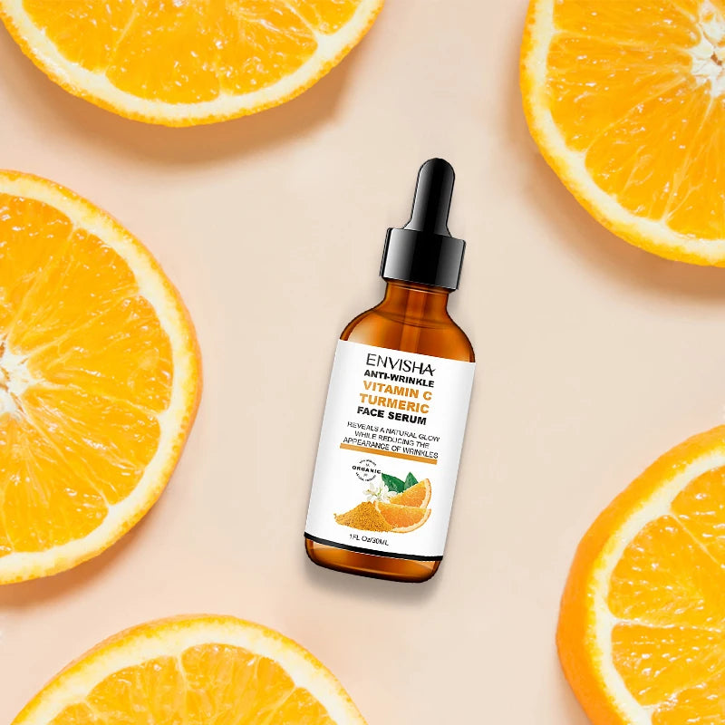 Vitamin C Turmeric Serum Facial Whitening Anti Aging Wrinkle Moisturizing Essence Face Korean Cosmetics Skin Care Shrink Pores