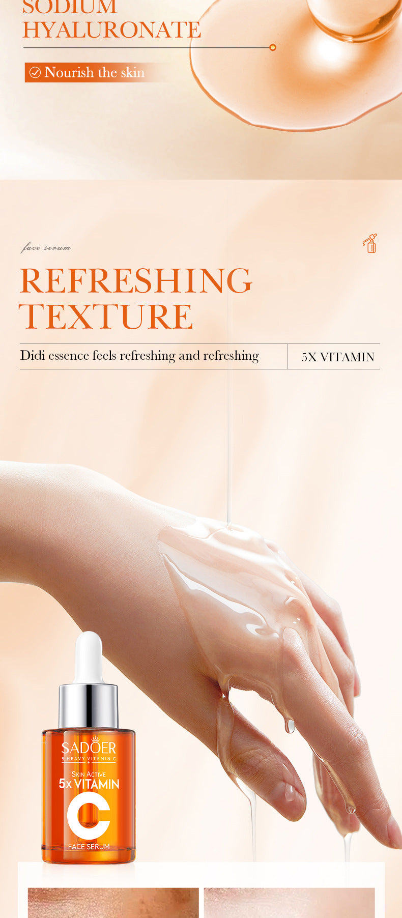 Vitamin C Hydrating Serum 5 functions Facial Moisturizing Repair Essence Facial Shrink Pores Brightning Korean SkinCare Products