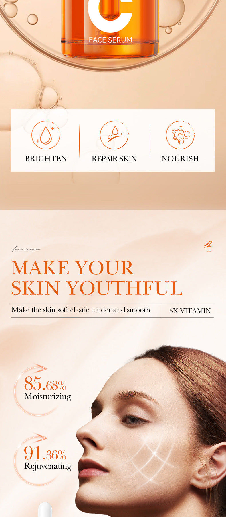 Vitamin C Hydrating Serum 5 functions Facial Moisturizing Repair Essence Facial Shrink Pores Brightning Korean SkinCare Products