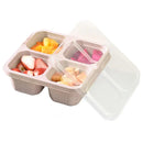 Bento Snack Boxes | Meal Prep Container 4-Section | With Lid 4-Compartment Lunchable Container Reusable For Desserts Nuts