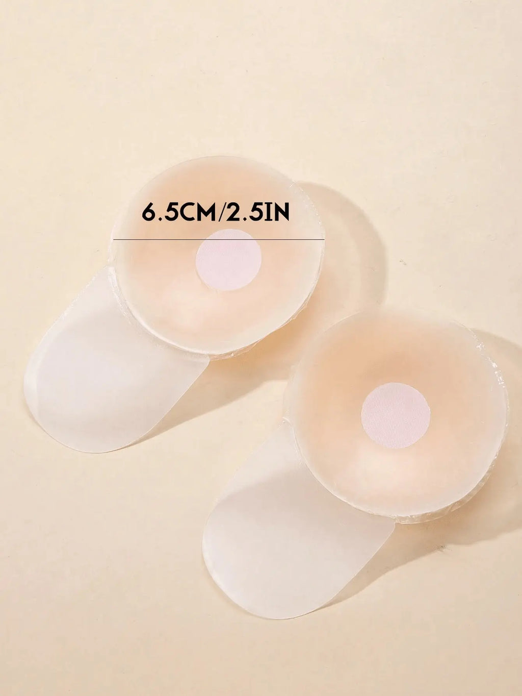 4Pcs 6.5cm Round Silicone Reusable Nipple Covers, Pull-Up Bra Pads, with Pull-On Design, Washable
