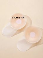 4Pcs 6.5cm Round Silicone Reusable Nipple Covers, Pull-Up Bra Pads, with Pull-On Design, Washable