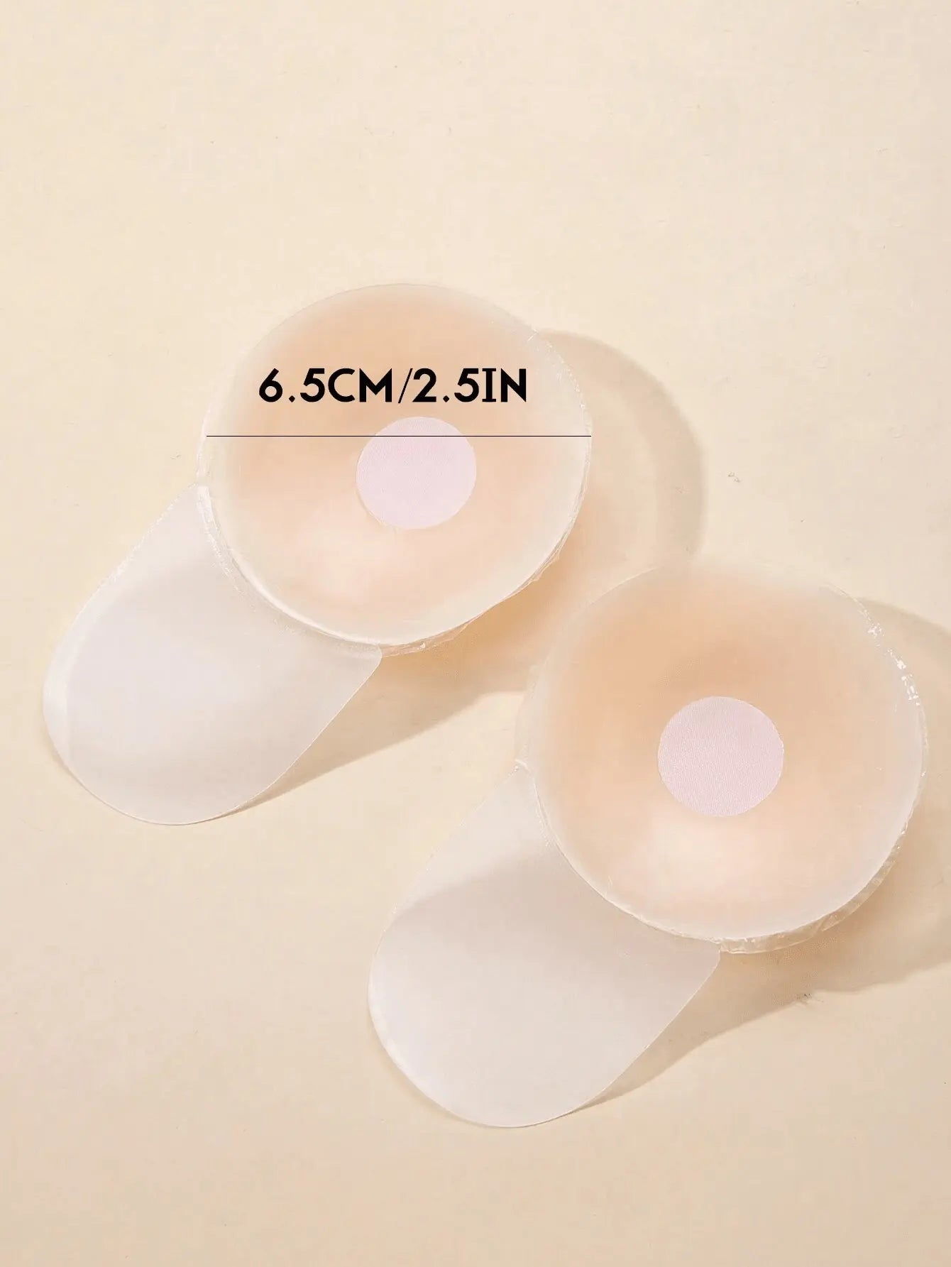 4Pcs 6.5cm Round Silicone Reusable Nipple Covers, Pull-Up Bra Pads, with Pull-On Design, Washable