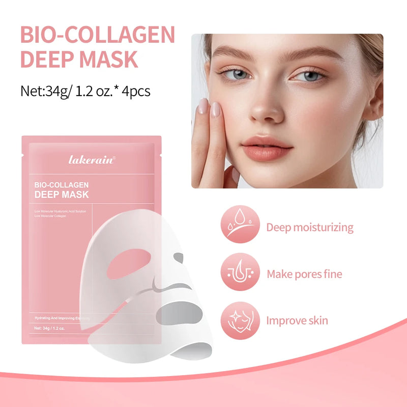 Bio-Collagen Real Deep Mask, Hydrating Overnight Hydrogel Mask, Pore Minimizing, Elasticity Improvement