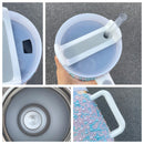40oz Stainless Steel Vacuum Insulated Tumbler with Pearls & Rhinestones, Wide Handle Car Cup Holder Compatible