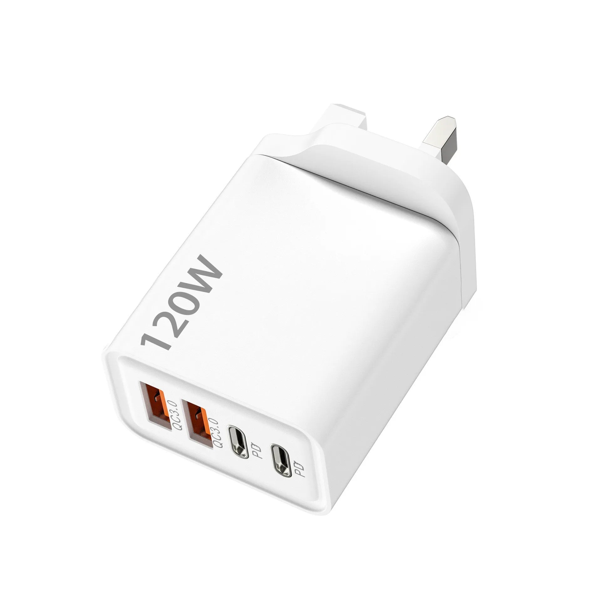 4 Port 120W Fast USB C Charger Wall Adapter 10A Type C Data Cable For iPhone Samsung Xiaomi Huawei Phone EU US UK USB Charger